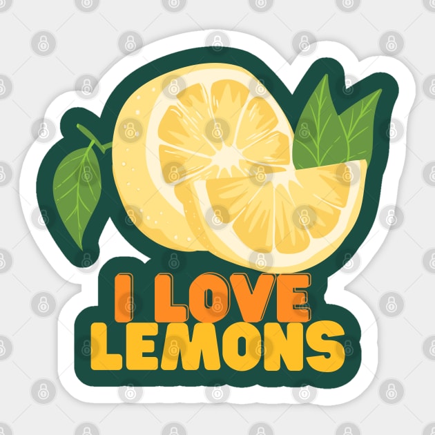 I Love Lemons! Sticker by Random Prints